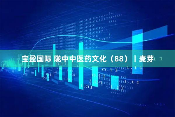 宝盈国际 陇中中医药文化（88）丨麦芽